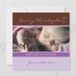 PHOTO CHRISTENING INVITATIONS :: foi 6SQ