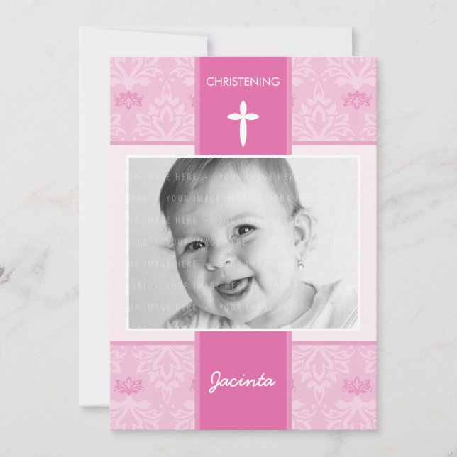 PHOTO CHRISTENING INVITATIONS :: jolie 2P (Devant)