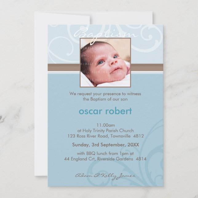 PHOTO CHRISTENING INVITATIONS :: organisme caritat (Devant)