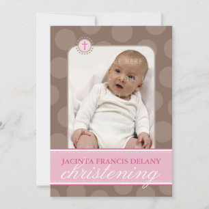 PHOTO CHRISTENING INVITATIONS :: polkadot 1P