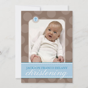 PHOTO CHRISTENING INVITATIONS :: polkadot 2P