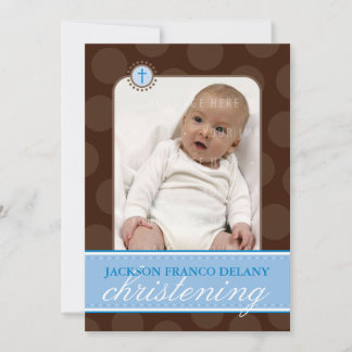 PHOTO CHRISTENING INVITATIONS :: polkadot 6P