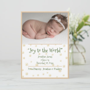 Photo Christmas Snowflakes Baby Boy Faire-part