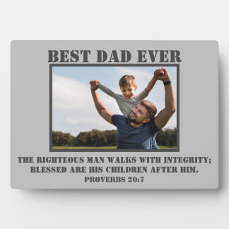 Photo Classic Meilleur Papa jamais Proverbes 20:7 Plaque