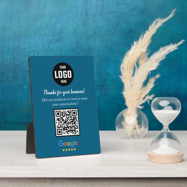Photo Code QR personnalisé pour avis Google sur plaque p (Côté)