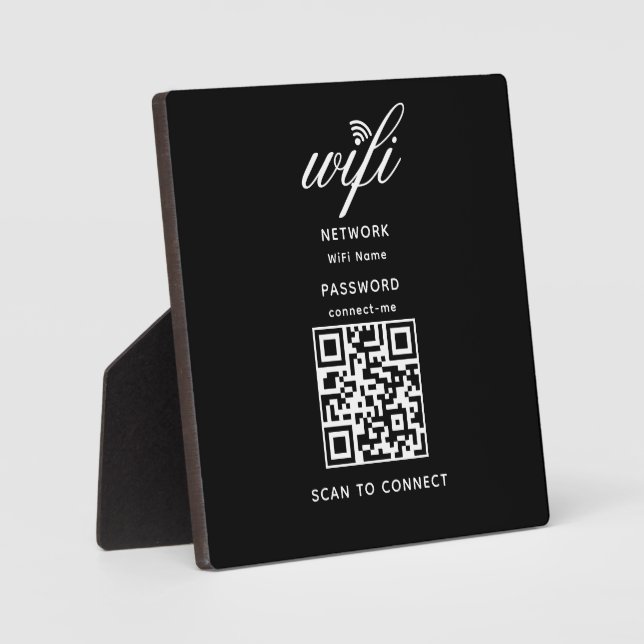 Photo Code QR Wifi Mot de passe Internet Plaque Noire (Recto)