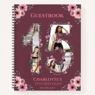 Photo Collage 15e Anniversaire Rose Flower livre d