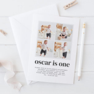 Photo Collage 1er anniversaire Invitation de garço
