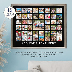 Photo Collage 45 Photos Personnalisées Noir