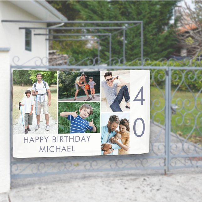 Photo Collage 5 Photo Bannière du 40e anniversaire (Créateur téléchargé)