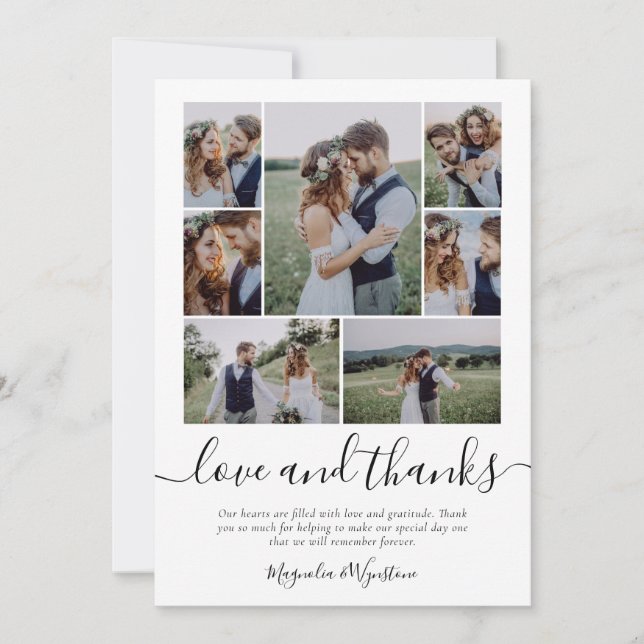 Photo Collage Amour et Merci Mariage Merci Ca (Devant)