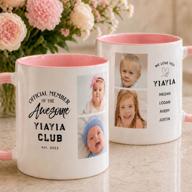 Photo Collage Awesome YIAYIA Mug (Créateur téléchargé)