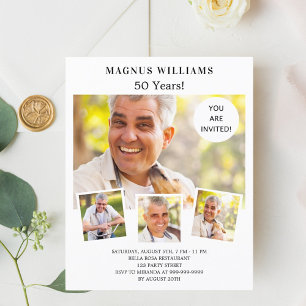 Photo collage blanc invitation d'anniversaire