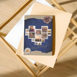 Photo Collage Blue Denim Carte d'invitation person