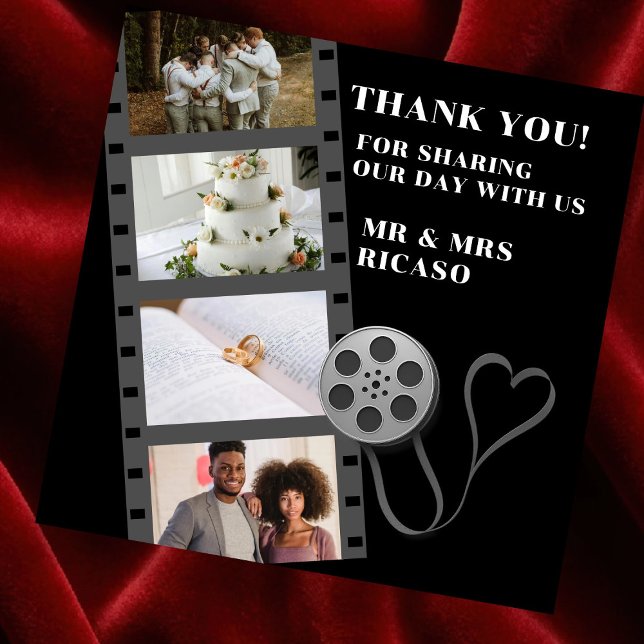 Photo Collage Carte de remerciements de bande vidé (Photo Collage Movie Strip Thank You Cards by Ricaso. 
Ideal for actors, movie fans and more)