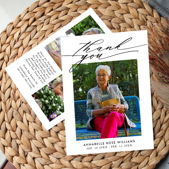 Photo Collage Carte de remerciements funéraire (Créateur téléchargé)