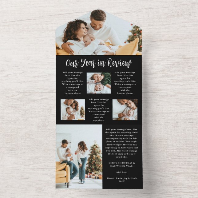 Photo Collage Carte de vacances du Nouvel An (À l'intérieur)