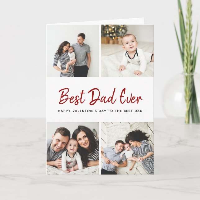 Photo Collage Carte Saint Valentin pour papa (Devant)