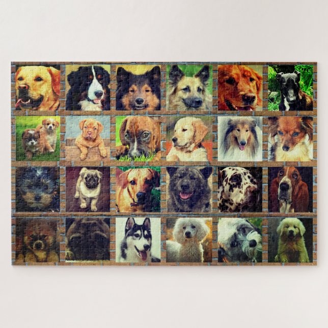 Photo Collage Chien Puzzle Puzzle (Horizontal)