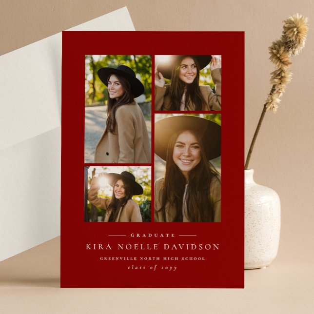 Photo collage classique faire-part de graduation r (Créateur téléchargé)