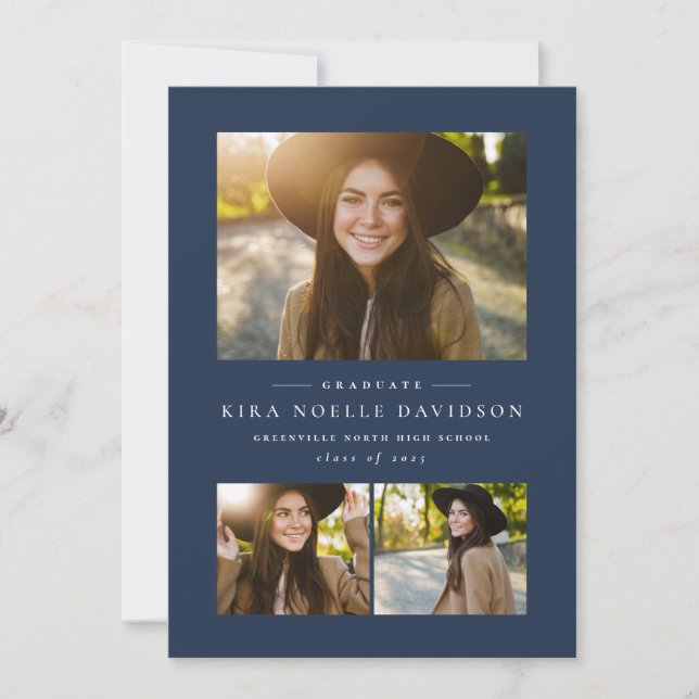 Photo collage classique marine diplôme faire-part (Devant)