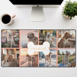 Photo Collage de 8 Photo Chien Os Poche pour anima<br><div class="desc">Montrez votre meilleur ami en fureur avec ce tapis de bureau photo pour chien de pêche! Doté d'un arrière - plan de pêche élégant, d'un collage de huit photos adorables et d'un mignon chien en os portant le nom de votre chien, ce tapis de bureau est le moyen idéal pour...</div>