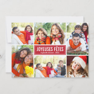 Photo Collage de Noël Carte de Voeux   en Rouge