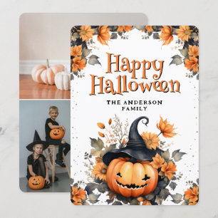 Photo Collage Jack O’Lantern Carte d’Halloween flo