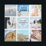 Photo Collage Magnet Wedding Favor Seashell<br><div class="desc">Trouvez des produits de coordination dans notre collection "Seaside Beach Blue" !</div>