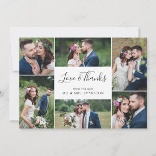 Photo Collage Mariage Merci plat BLANCHE