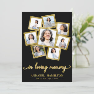 Photo Collage Memorial Funeral Cartes Pour Service