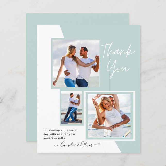 Photo Collage MERCI Mariage/bébé/diplômé/TOUT (Devant / Derrière)