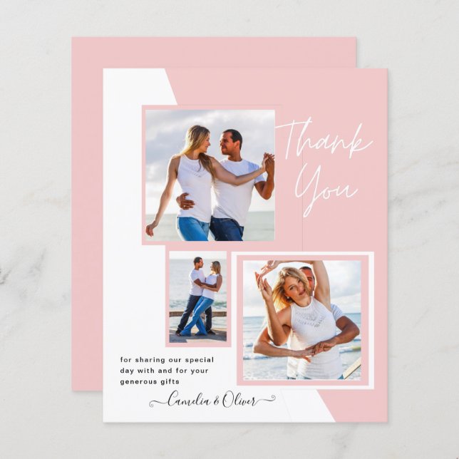 Photo Collage MERCI Mariage/bébé/diplômé/TOUT (Devant / Derrière)