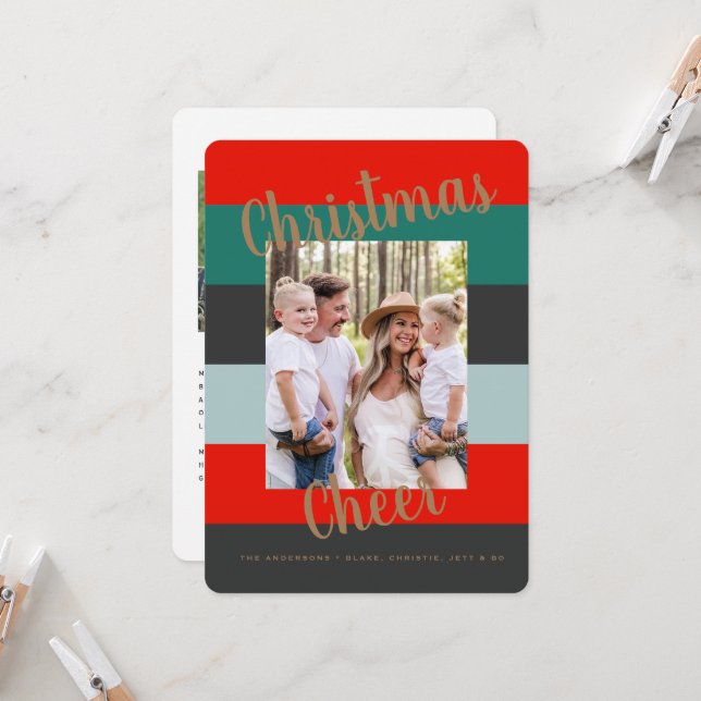 Photo Collage moderne de Noël arrondie (Devant/Arrière en situation)