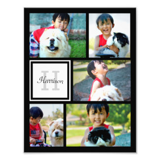 Photo Collage Monogramme Imprimer, Cinq Photos