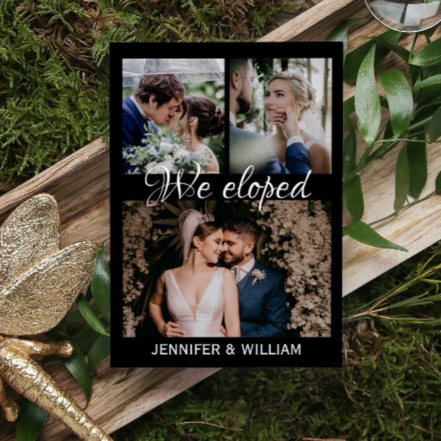 Photo Collage Nous avons Elopé Faire-part Mariage (Créateur téléchargé)