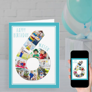 Photo Collage Numéro 6 Carte de 6e anniversaire du