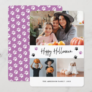 Photo Collage Pet Empreinte de patte Carte Hallowe