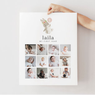 Photo Collage Poster - Lapin Pink Balloon