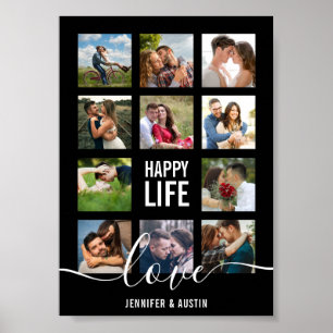 Photo Collage Poster Mariage noir