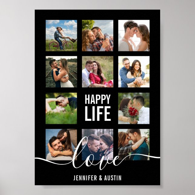 Photo Collage Poster Mariage noir (Devant)