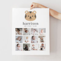 Photo Collage Poster - Tiger Face