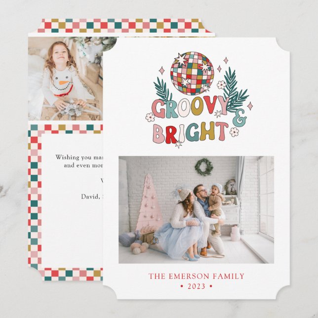 Photo Collage Retro Carte de vacances (Devant / Derrière)