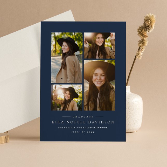 Photo collage simple marine graduation faire-part (Créateur téléchargé)