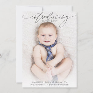 Photo complète Faire-part de naissance moderne ble