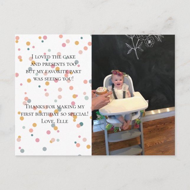 Photo Confetti Carte postale Merci anniversaire (Devant)