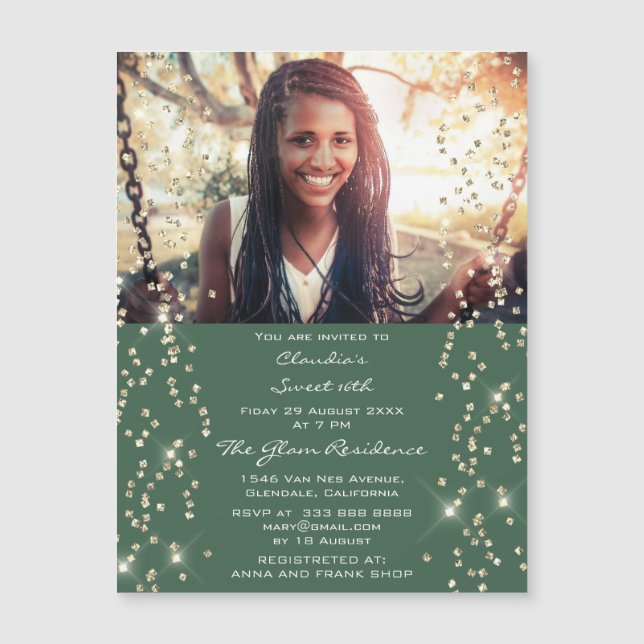 Photo Confetti Fête des mariées Anniversaire Vert  (Devant)