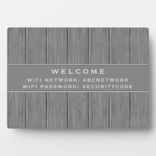 Photo Connexion du mot de passe Wifi   Plaque en bois gr