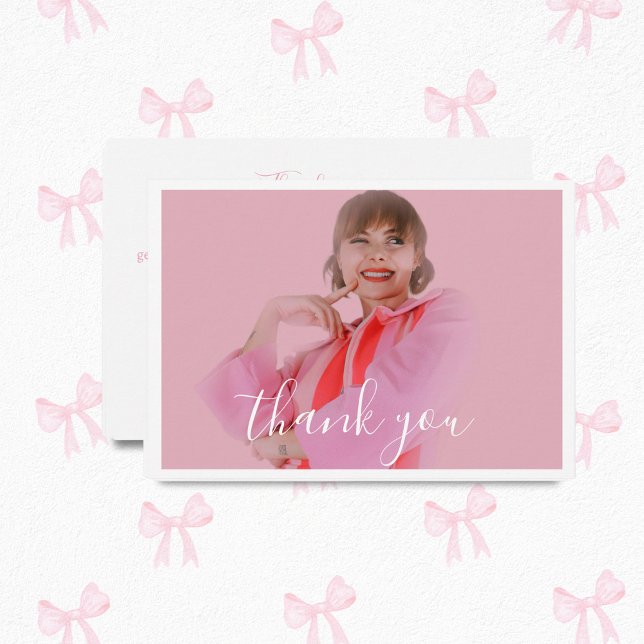 Photo Coquette Light Bow Carte de remerciements (Créateur téléchargé)