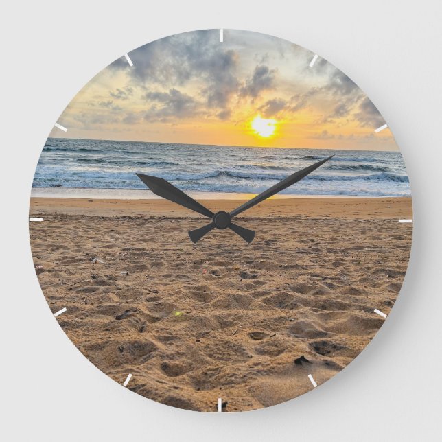 Photo Coucher de soleil personnalisée Horloge mura (Recto)